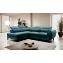 Eltap Noble Lukso Corner Pull-Out Sofa 201x255x100cm, Green (CO-NOB-LT-39LU)