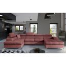 Eltap Eduardo Monolith Corner Pull-Out Sofa 60x345x90cm, Pink (Edr_13)