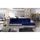 Stūra Dīvāns Izvelkams Eltap Sorento Kronos/Paros 58x295x80cm, Zils (SO_47)