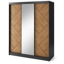 Eltap Marrphy 3 Wardrobe 180x220x60cm, Oak/Black (WAR-III-MAR-BM-180)