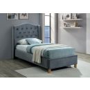 Signal Aspen Velvet Single Bed 90x200cm, Without Mattress, Grey