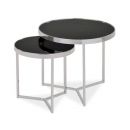 Стеклянные кофейные столики Signal Dellia II, 50x50x45 см, черный, серый (DELIAIICCH)