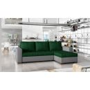 Eltap Newark Kronos/Soft Corner Pull-Out Sofa 57x237x90cm, Green (Na25)