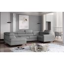 Eltap Escada Sawana Corner Pull-Out Sofa 200x330x98cm, Grey (Esc_18)