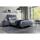 Signal Mirage Velvet Single Bed 90x200cm, Without Mattress, Grey