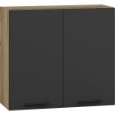 Шкаф Halmar Vento с выдвижными дверцами, 30x80x72 см, черный/дуб (V-UA-VENTO-G-80/72-ANTRACYT)