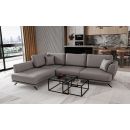 Eltap Larde Soft Corner Pull-Out Sofa 191x276x90cm, Grey (CO-LAR-LT-29SOF)