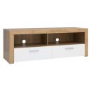 Black Red White Balder TV stand, 135x42x48cm, Oak, White (S382-RTV2S-DRI/BIP)