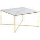 Журнальный столик Home4You Alisma 80x80x45 см, белый/золотой (AC62030)