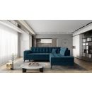 Eltap Lanvin Velvetmat Corner Pull-Out Sofa 210x260x93cm, Blue (CO-LAN-RT-40VE)