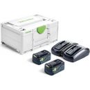 Festool SYS 18V 2x5,0/TCL 6 DUO Charger + Batteries 2x5Ah 18V (577707)