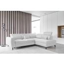 Eltap Noble Savoi Corner Pull-Out Sofa 201x255x100cm, White (CO-NOB-RT-01SAV)