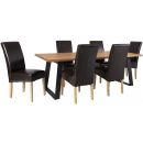Столовая группа Home4You Rotterdam: стол + 6 стульев, дуб/черный (K181123)