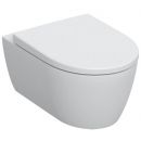 Geberit iCon Rimfree Toilet Bowl with Horizontal (90°) Outlet and Seat, White (501.664.00.1)