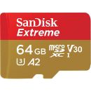 Atmiņas Karte SanDisk SDSQXAH-064G-GN6MA Micro SD 64GB, 160MB/s, Ar SD Adapteri Zelta/Sarkana