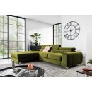 Eltap Grayson Loco Corner Pull-Out Sofa 205x275x98cm, Green (CO-GRA-LT-33LO)