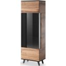 Halmar Random W-1 Display Cabinet, 182x60x40cm, Oak/Black (2010001191155)