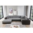 Eltap Damario MatVelvet/Kongo Corner Pull-Out Sofa 189x340x73cm, Grey (Dam_35)