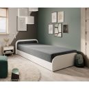Eltap Paris Single Bed 80x190cm, With Mattress, Grey (BE-PA-LT-W-21SA)
