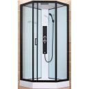 Vento Bari ZS-9816 90x90cm H=215cm Quarter Round Shower Enclosure with Tray, Black (44501)