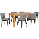 Home4You Chicago New Dining Room Set Table + 6 Chairs Grey/Oak/Black (K840018)