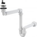 Alca A413 Bathroom Sink Drain Trap 40mm White/Chrome (2101060)