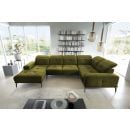 Eltap Neviro Cloud Corner Sofa 201x350x77cm, Green (CO-NEV-RT-33NU)