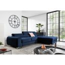 Eltap Grayson Loco Corner Pull-Out Sofa 205x278x92cm, Blue (CO-GRA-RT-40LO)