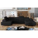 Угловой раскладной диван Eltap Rodrigo Kronos 202x345x90 см, черный (Rod_309)