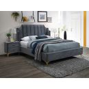 Signal Monaco Velvet Double Bed 160x200cm, Without Mattress, Grey