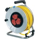 Schwabe Extended metal reel 285mm with 3 sockets (3x1.5 K35 AT-N07 V3V3-F) yellow, IP44 (-30 / +70)