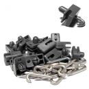 Plastic clips with nail, black (RAL9005)