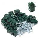 Plastic clips for poles with screw, green (RAL6005)