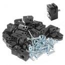 Plastic clips for poles with screw, black (RAL9005)
