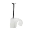 Cable clips with extended nail, white