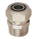 Nickel-plated brass nipple with external thread