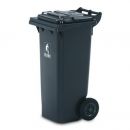 Plastic waste container with 2 wheels