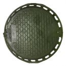 Polymer 740 Plastic sewer manhole with lid, H-65mm, green