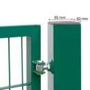 Square profile gate post 60x60mm, green (RAL6005)