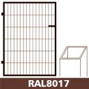 Single-leaf square profile gate W1M hinge, brown (RAL8017)
