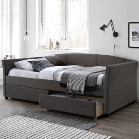 Home4You Genesis Single Bed 220x98x44cm Grey (K288613) | Single beds ➟ prof.lv