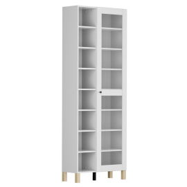 Black Red White Modeo Display Cabinet, 32x80x217cm, White | Display cabinets ➟ prof.lv