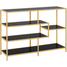 Home4You Seaford Shelf 35x114x78cm, Black/Gold (AC88162) | Shelves ➟ prof.lv