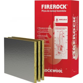 Akmens Vate Rockwool Firerock 30x600x1000mm Ugunsizturīgā, 0.6m2 (kamīna) | Siltumizolācija ar foliju ➟ prof.lv