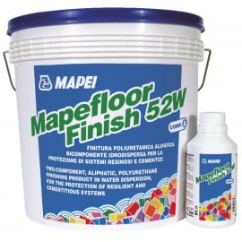 Divkomponentu Ūdens Dispersijas Noslēdzošais Pārklājums Mapei Mapefloor Finish 52 W Cementa Bāzes Grīdām, A+B 5.4kg (256505) | Epoksīda grīdas ➟ prof.lv