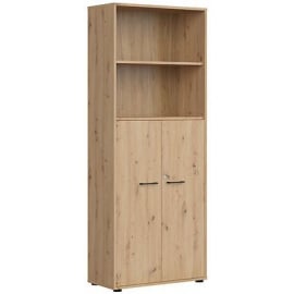 Black Red White Space Office Shelf, 80x37x202.5cm, Oak (S479-REG2D/200/F12/Z-DASN) | Shelves ➟ prof.lv