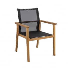 Home4You Garden Chair NAUTICA 64x65xH90cm, wood / fabric, grey (13259) | Garden chairs ➟ prof.lv