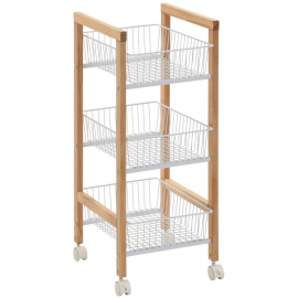 Home4You Bren Shelf, 32x37x81cm, White/Oak (76445) | Shelves ➟ prof.lv