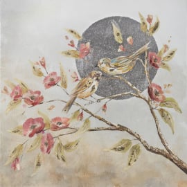 Home4You Oil Painting 60x60cm, Birds on Branch, Beige (87011) | Wall paintings and pictures ➟ prof.lv