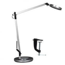 Galda Lampa Ofisam Galda Lampa Ofisam Albertina LED 11.5W, 3000K, 550lm, sudraba/melna (148704) (DEL-15711_SILVER+CLIP) | Ofisa galda lampas ➟ prof.lv